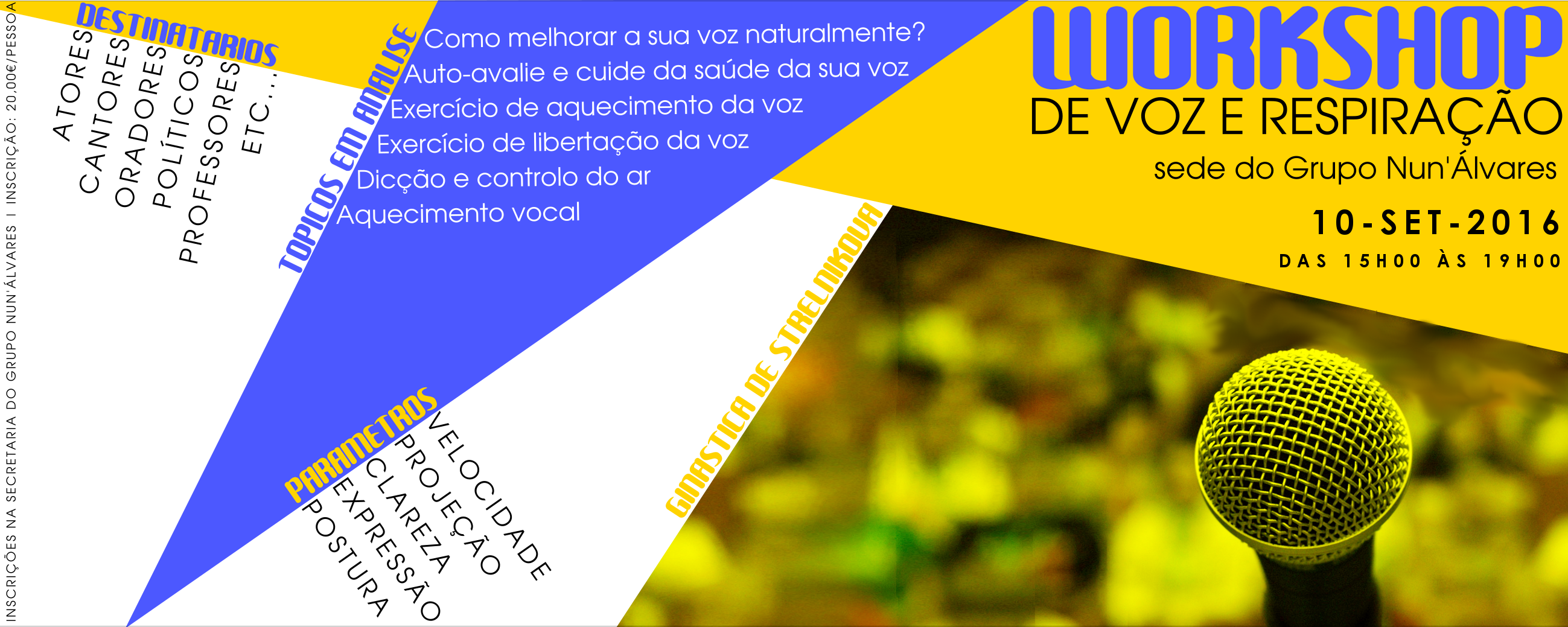 WORKSHOP DE VOZ E RESPIRAÇÃO